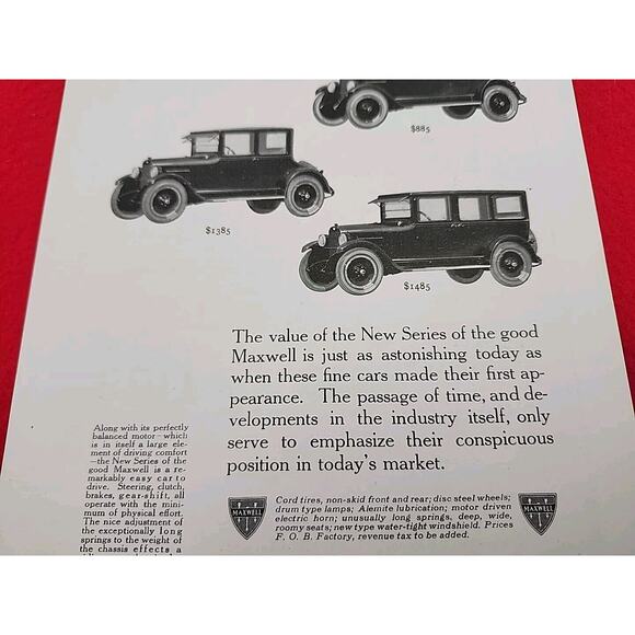 1922 The Good MAXWELL Antique Vintage Original Print AD Ephemera Advertisement - Picture 3 of 5